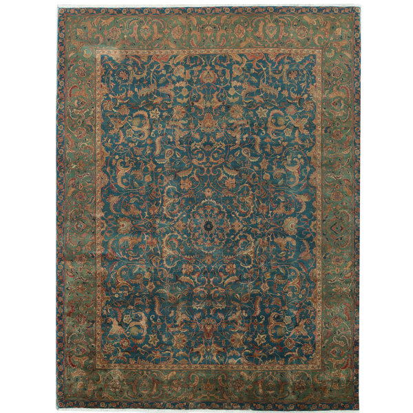 Bokara Rug Co., Inc. HandKnotted HighQuality Blue and Gold Area Rug